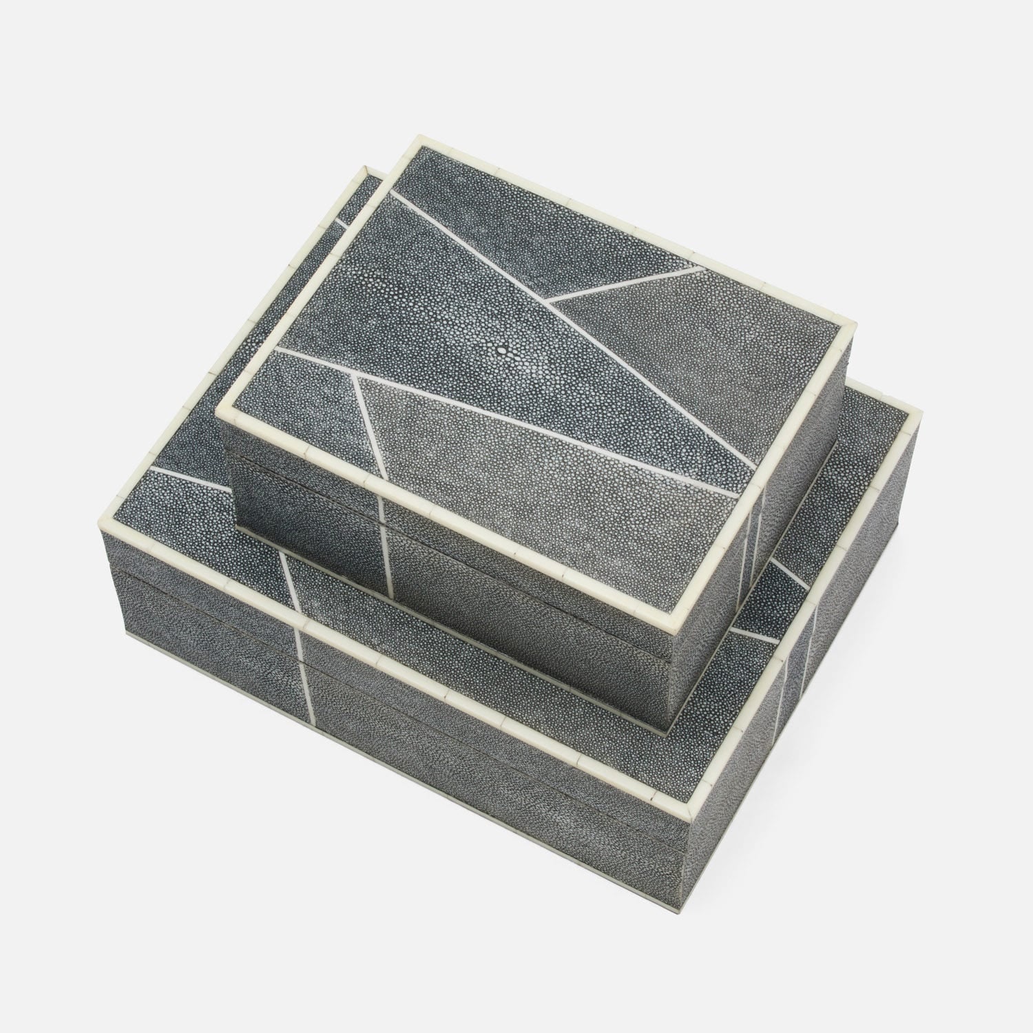 Breck Faux Shagreen Box - Set of 2