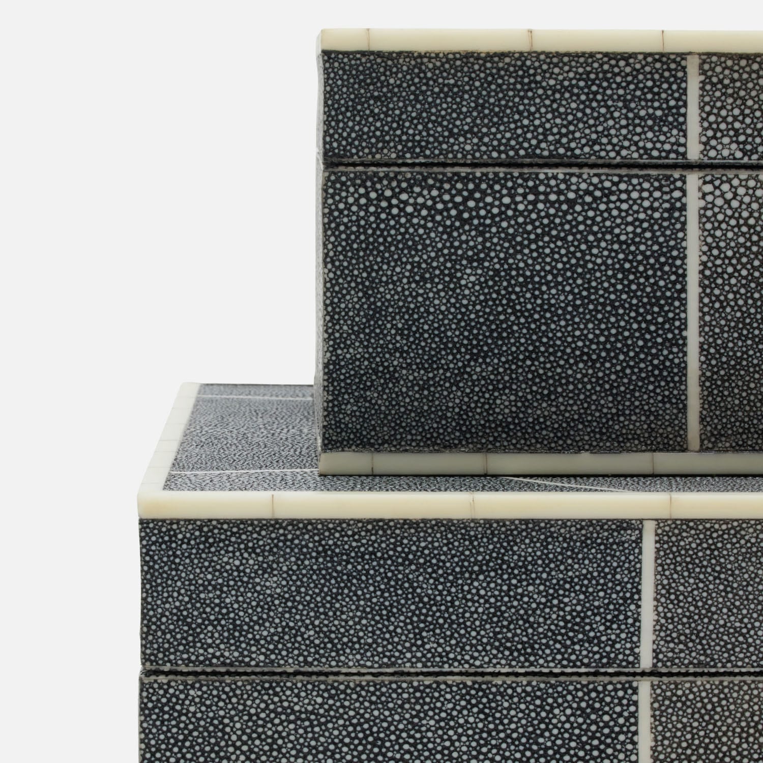 Breck Faux Shagreen Box - Set of 2