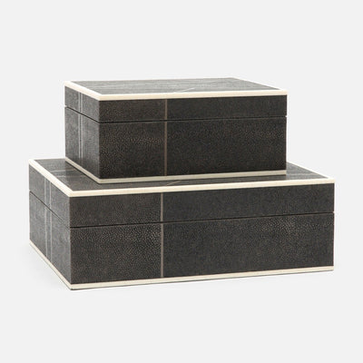 Breck Faux Shagreen Box - Set of 2