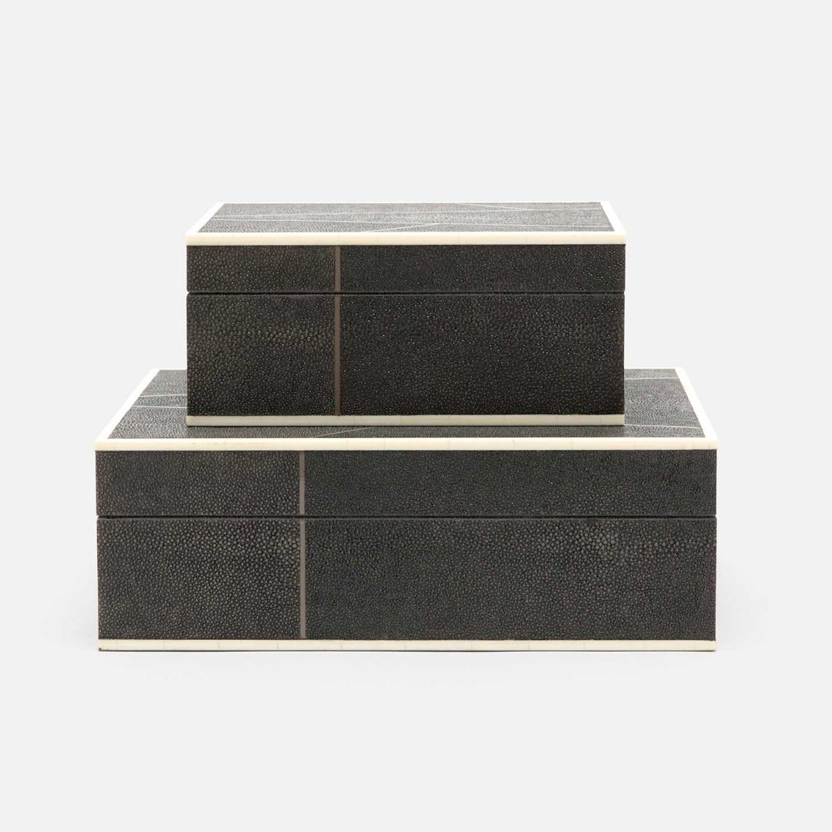 Breck Faux Shagreen Box - Set of 2