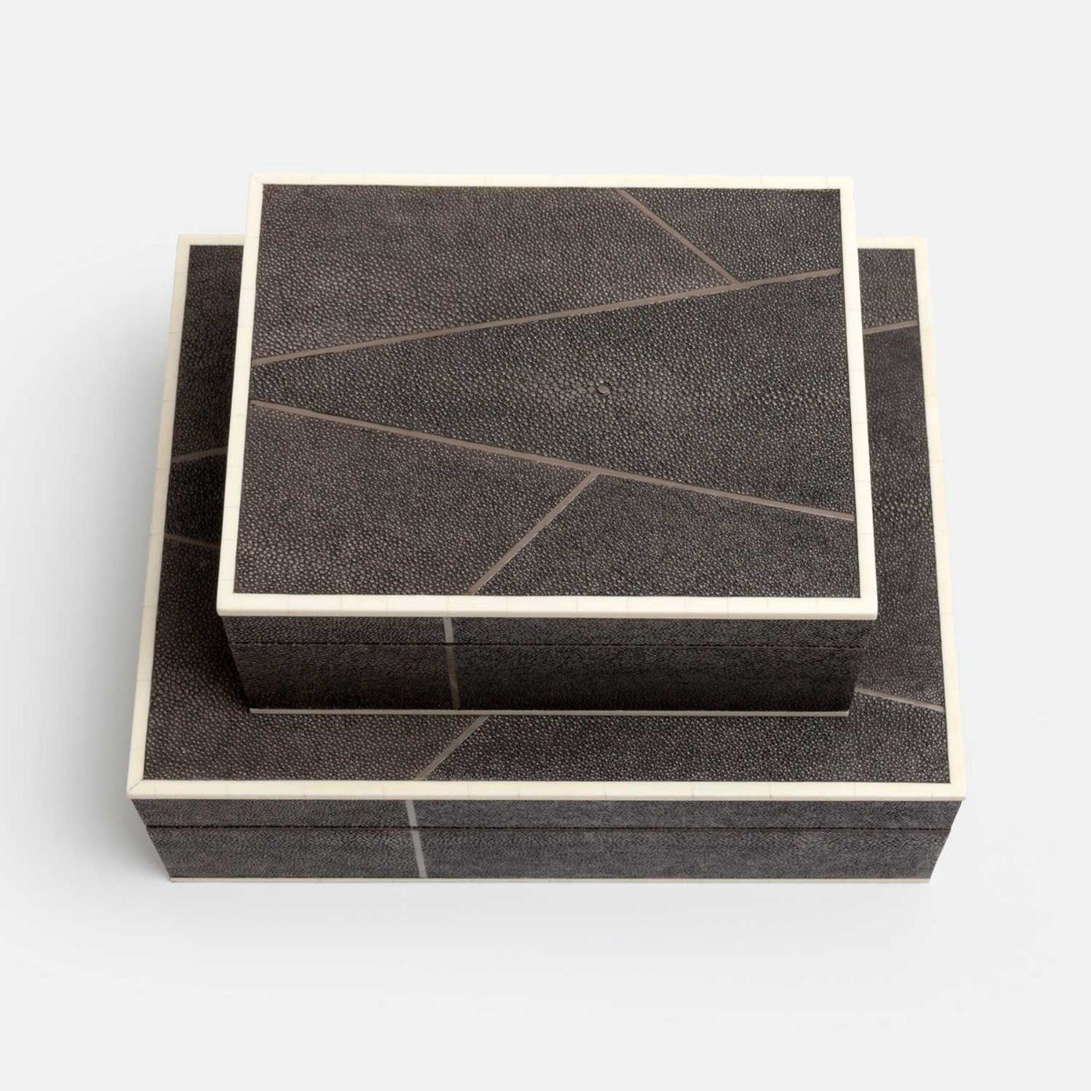 Breck Faux Shagreen Box - Set of 2