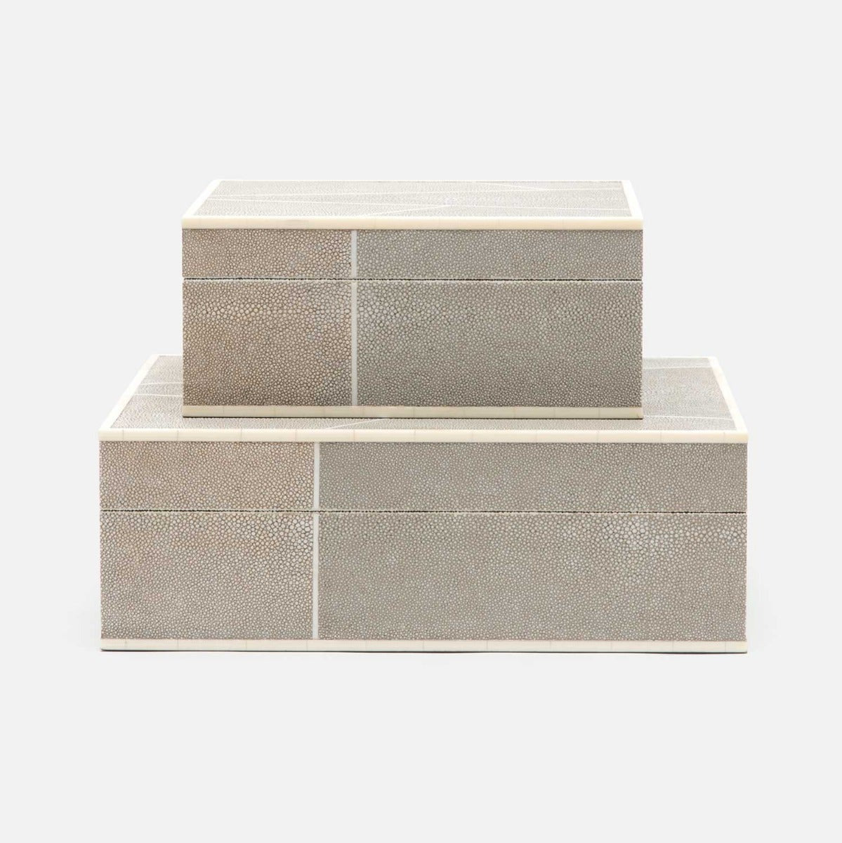 Breck Faux Shagreen Box - Set of 2