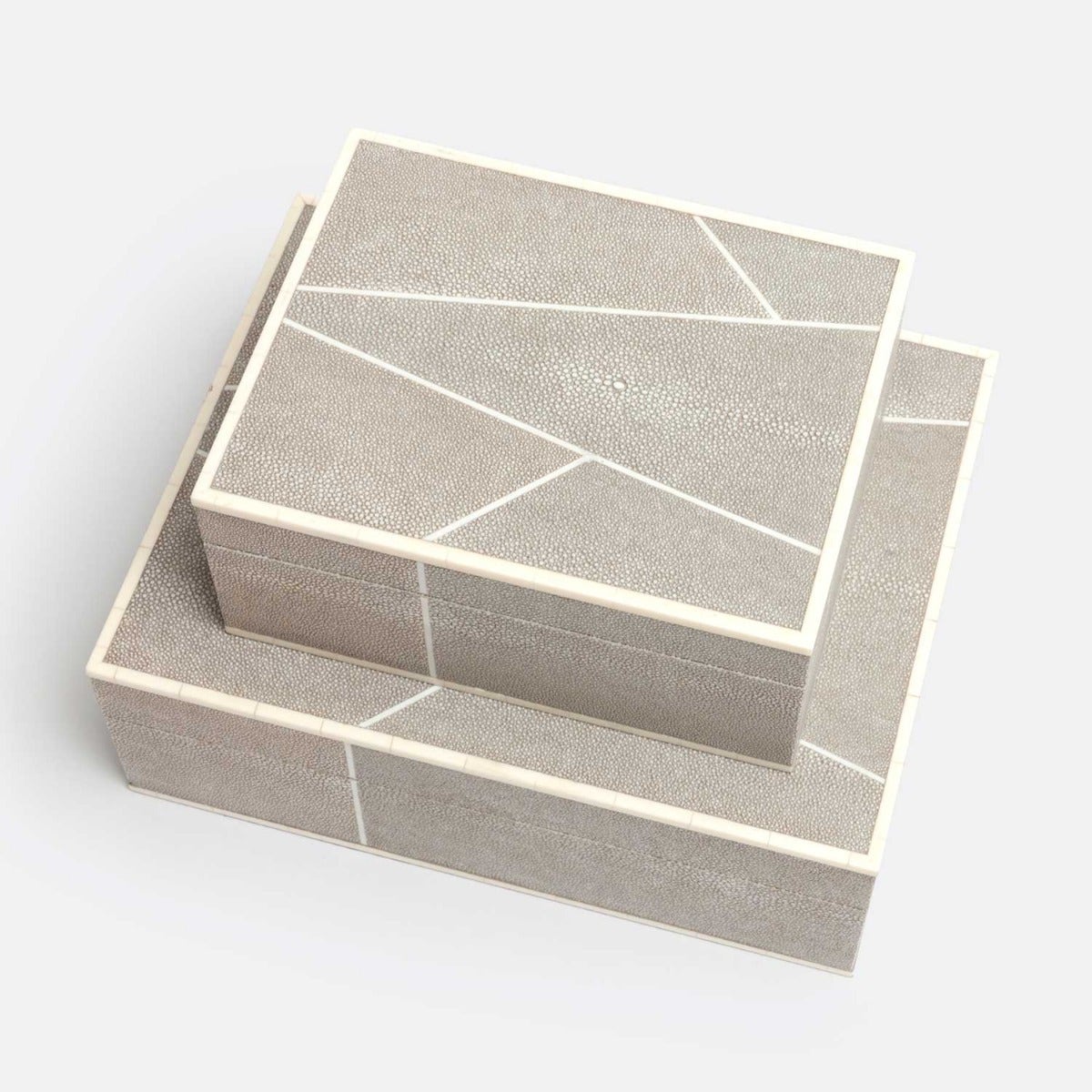 Breck Faux Shagreen Box - Set of 2