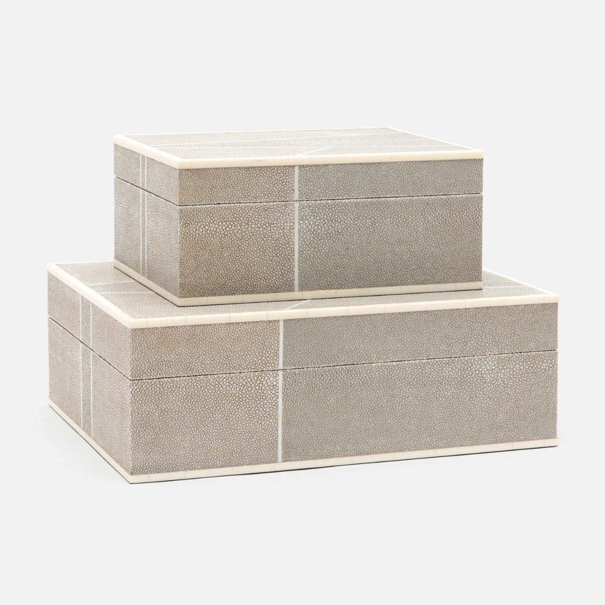 Breck Faux Shagreen Box - Set of 2