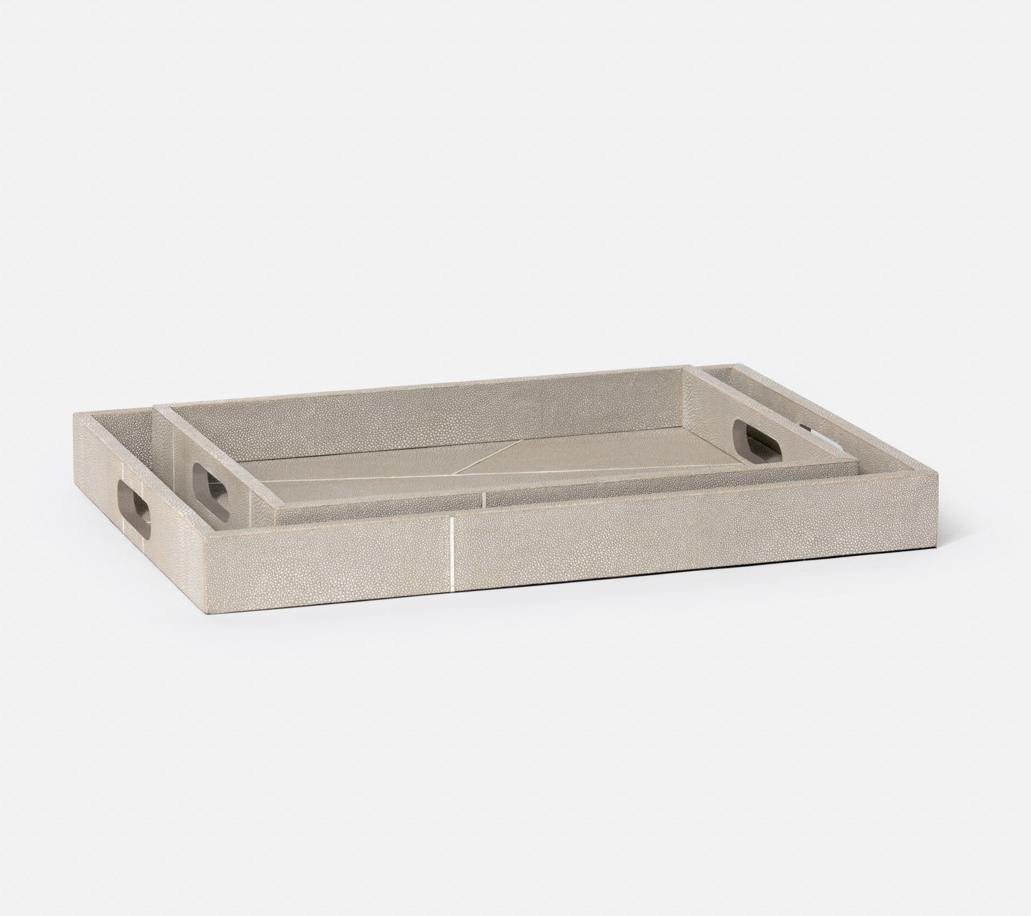 Breck Faux Shagreen Tray - Set of 2