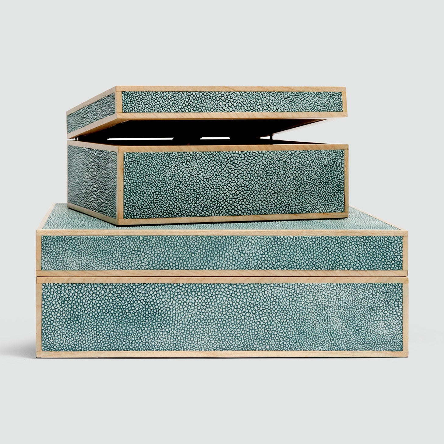 Cooper Faux Shagreen Box - Set of 2