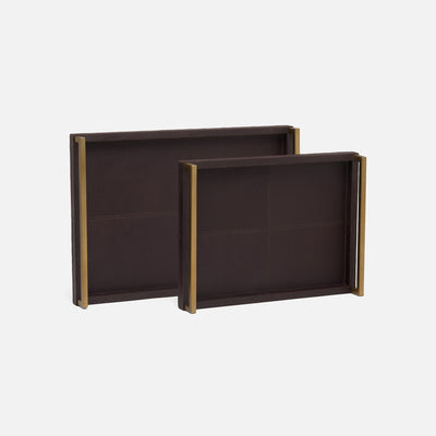Delrae Leather Tray - Set of 2