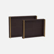 Delrae Leather Tray - Set of 2