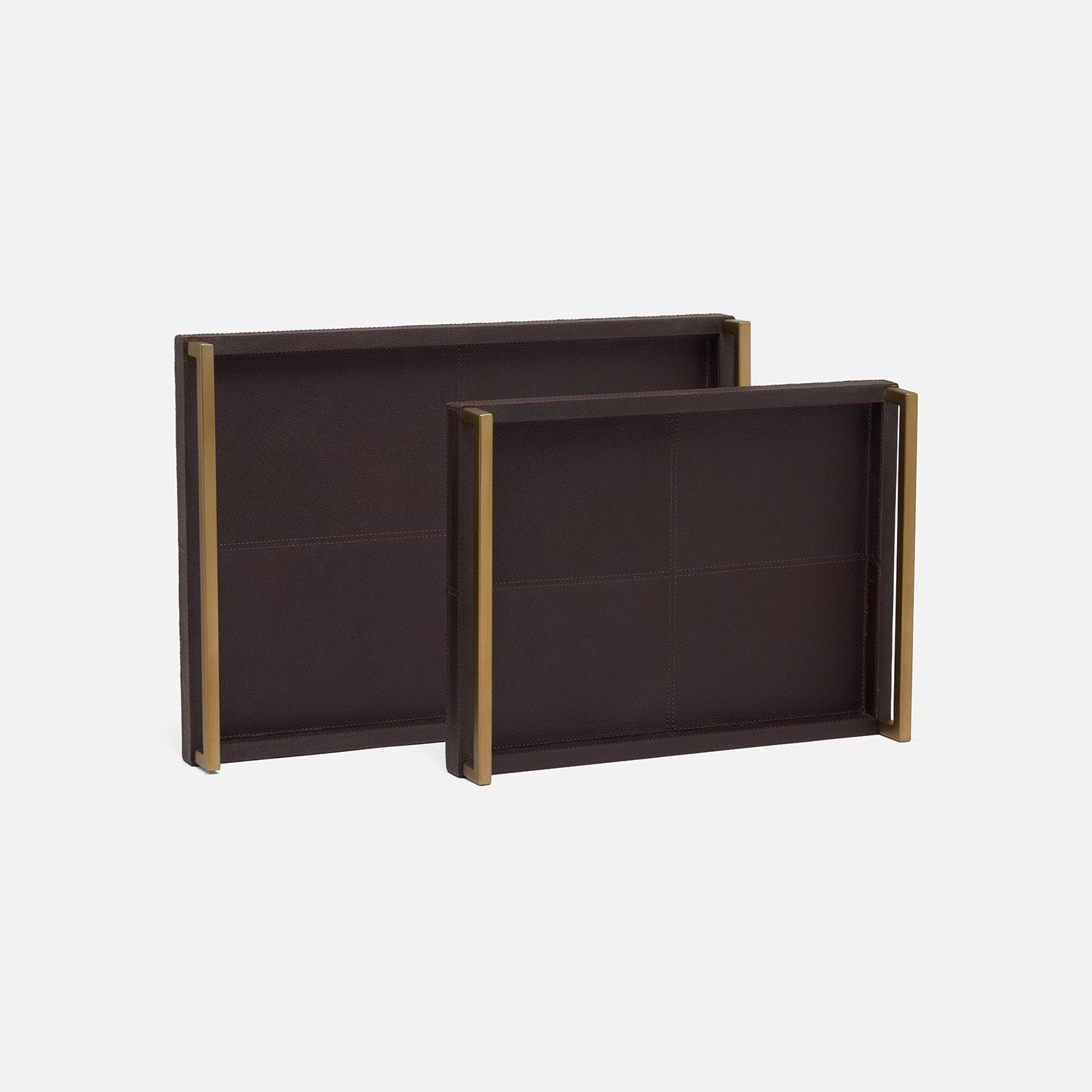 Delrae Leather Tray - Set of 2