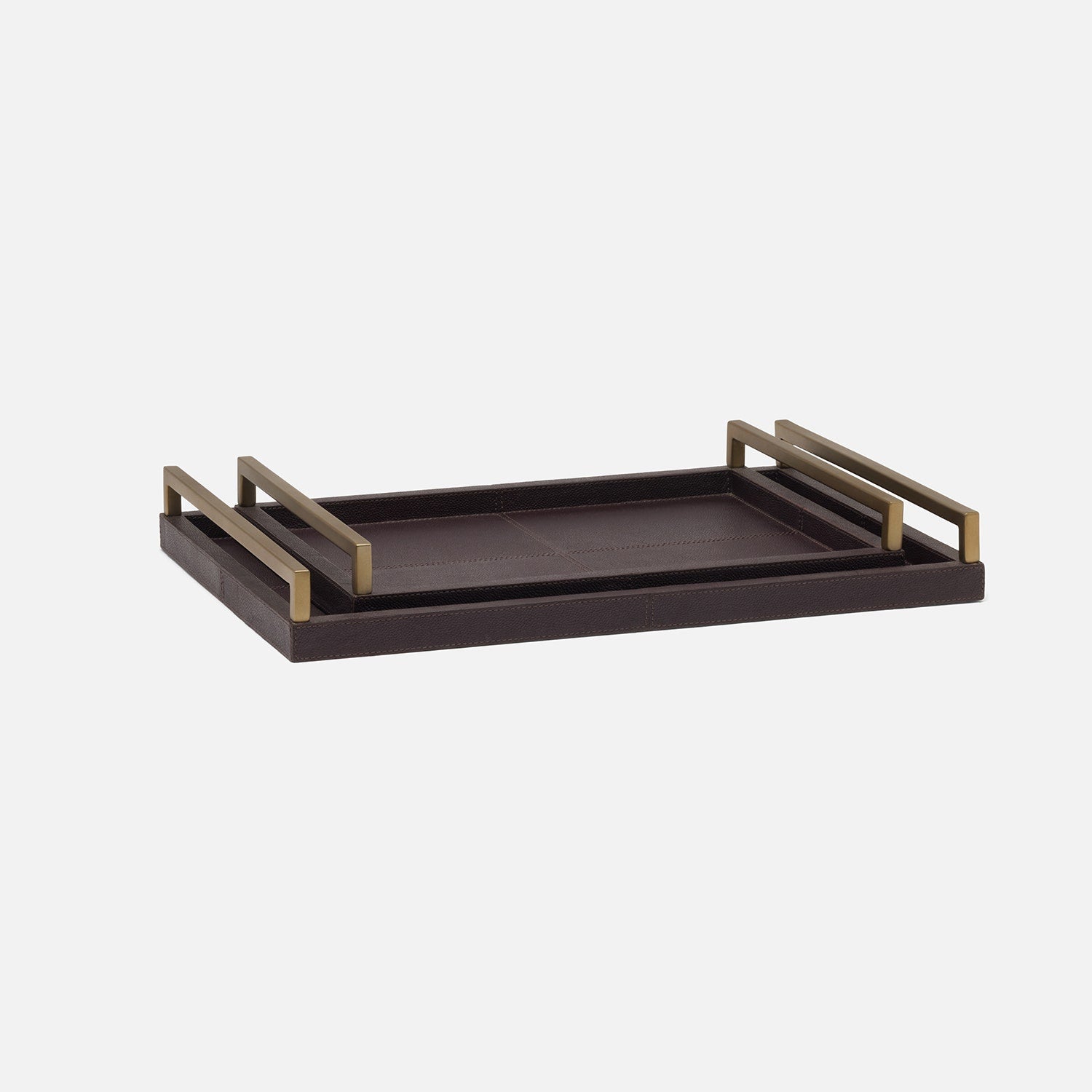 Delrae Leather Tray - Set of 2