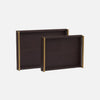 Delrae Leather Tray - Set of 2
