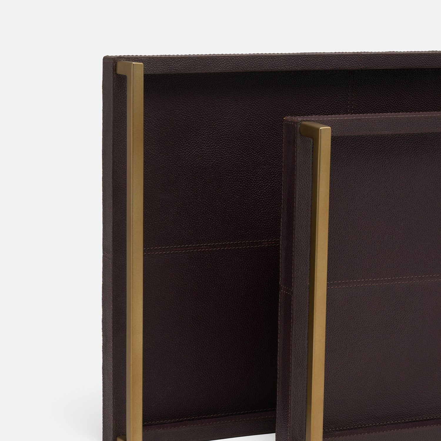 Delrae Leather Tray - Set of 2
