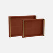 Delrae Leather Tray - Set of 2