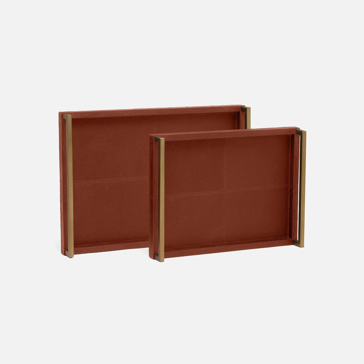 Delrae Leather Tray - Set of 2