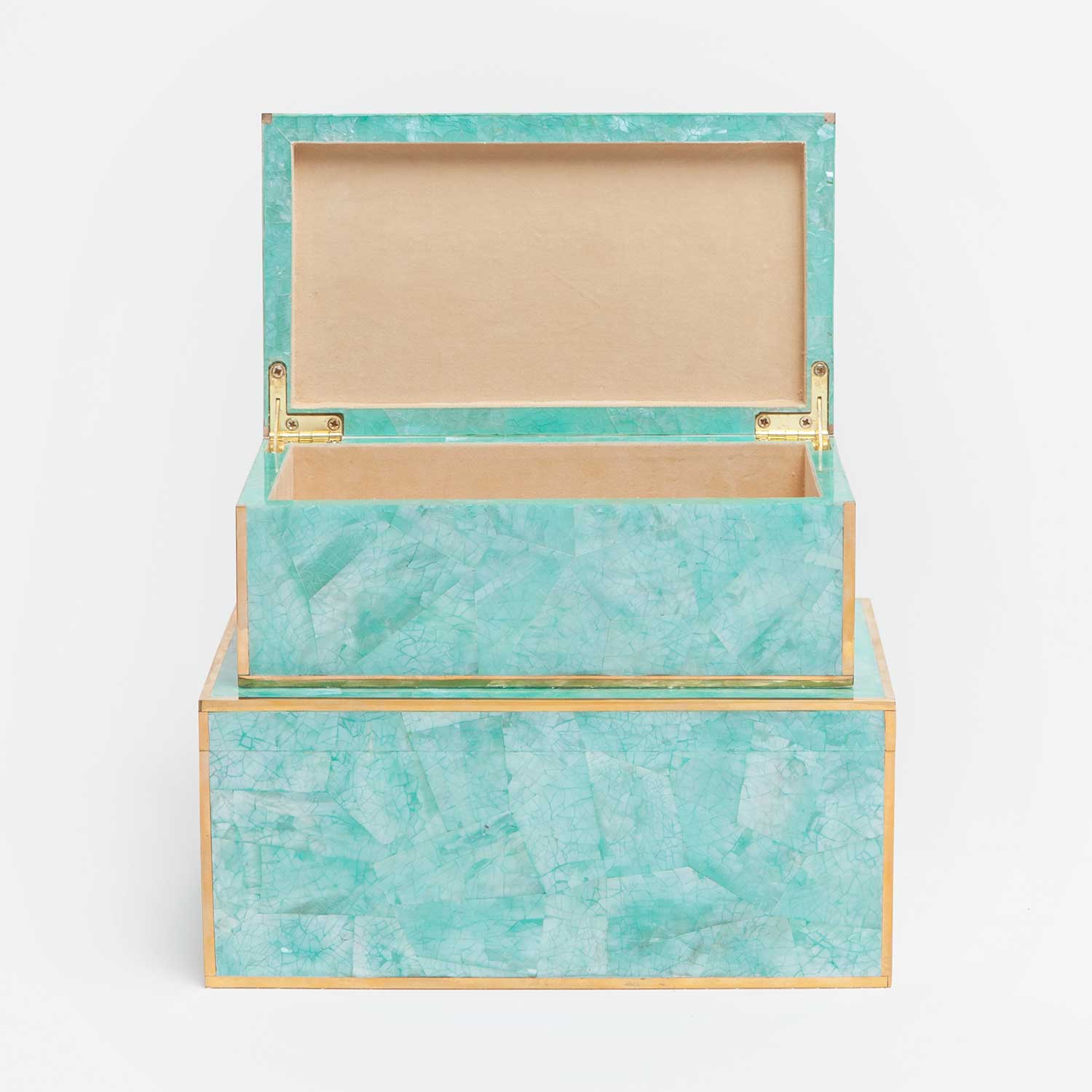 Erin Cracked Clamstone Box - Set of 2