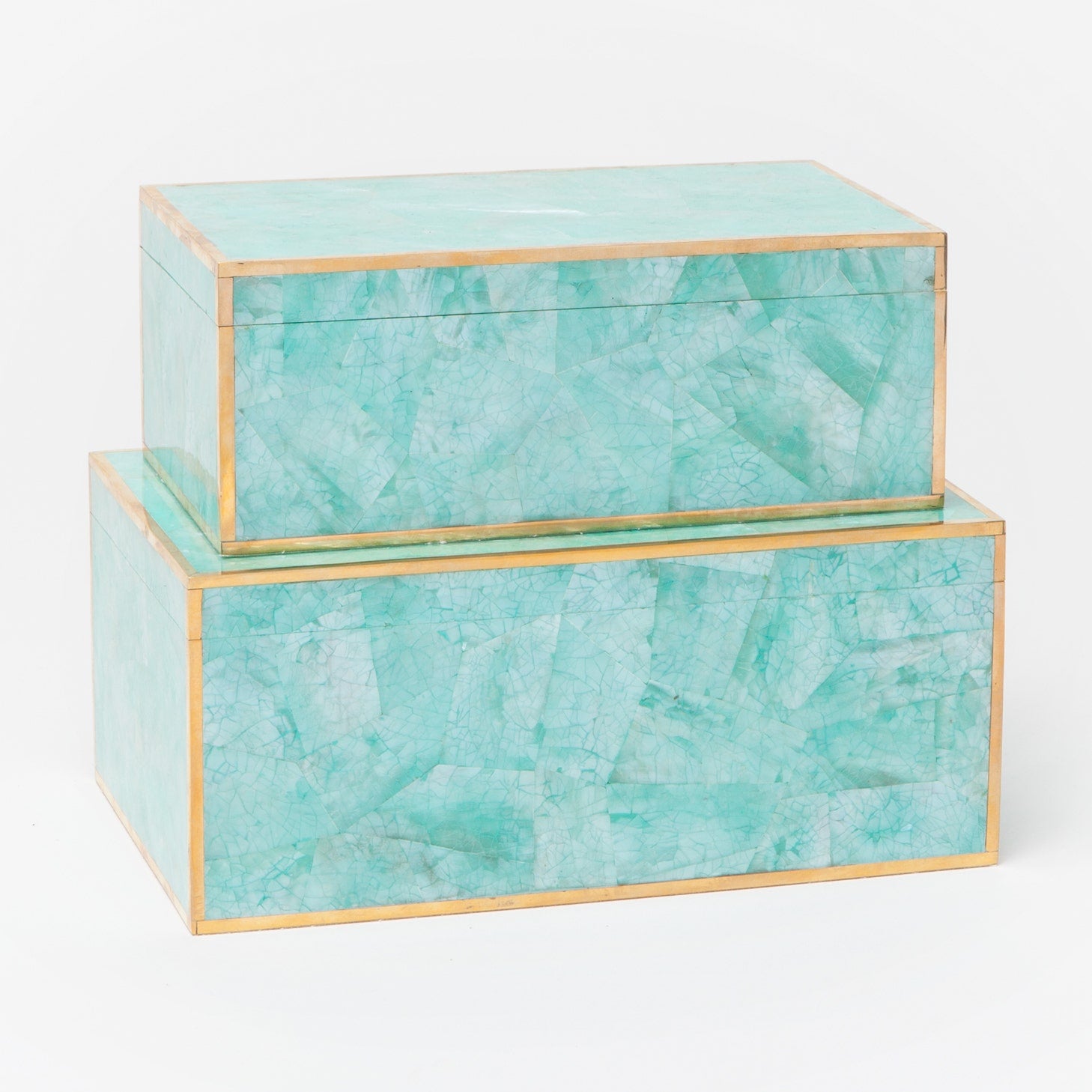 Erin Cracked Clamstone Box - Set of 2