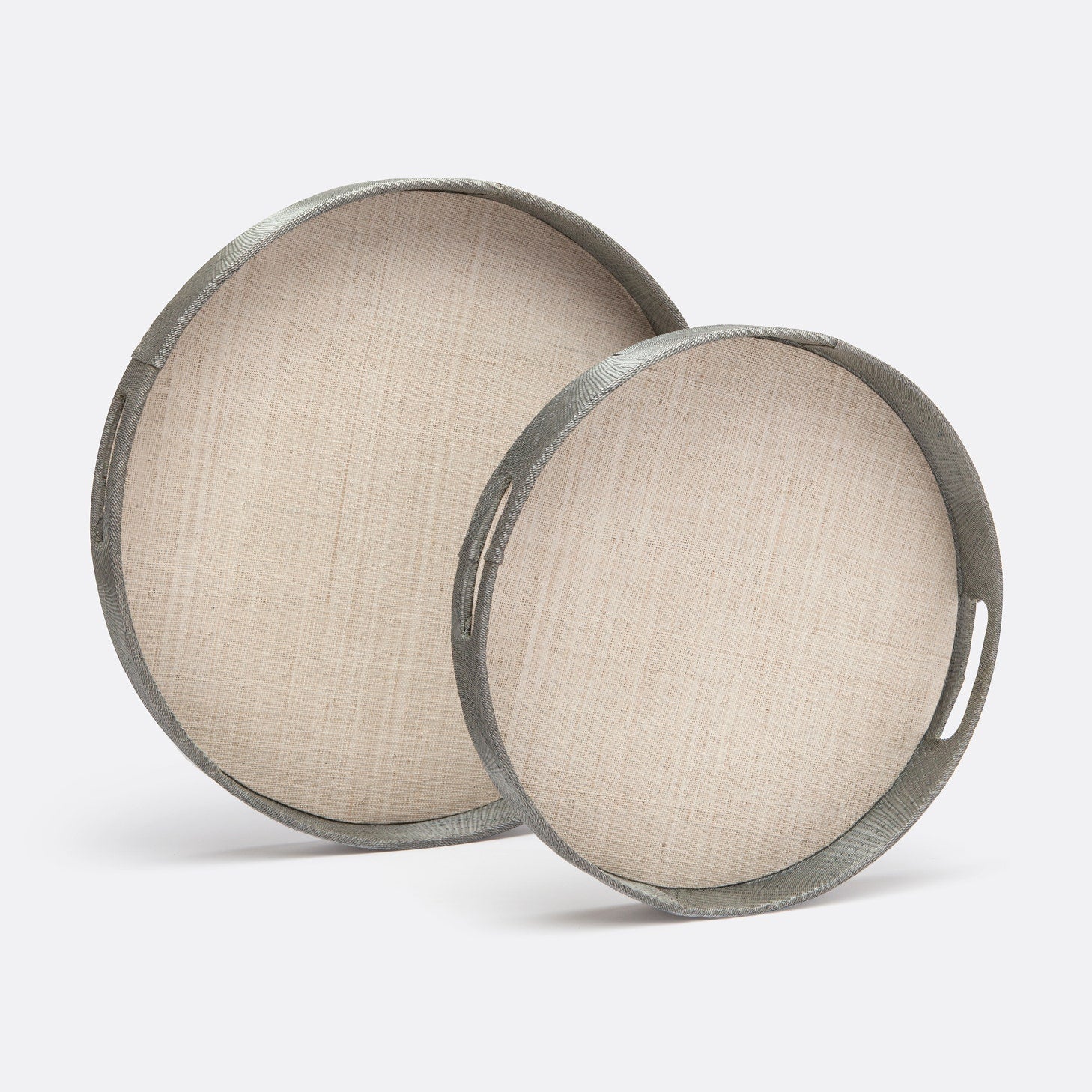 Faye Handwoven Buntal Fiber Tray - Set of 2