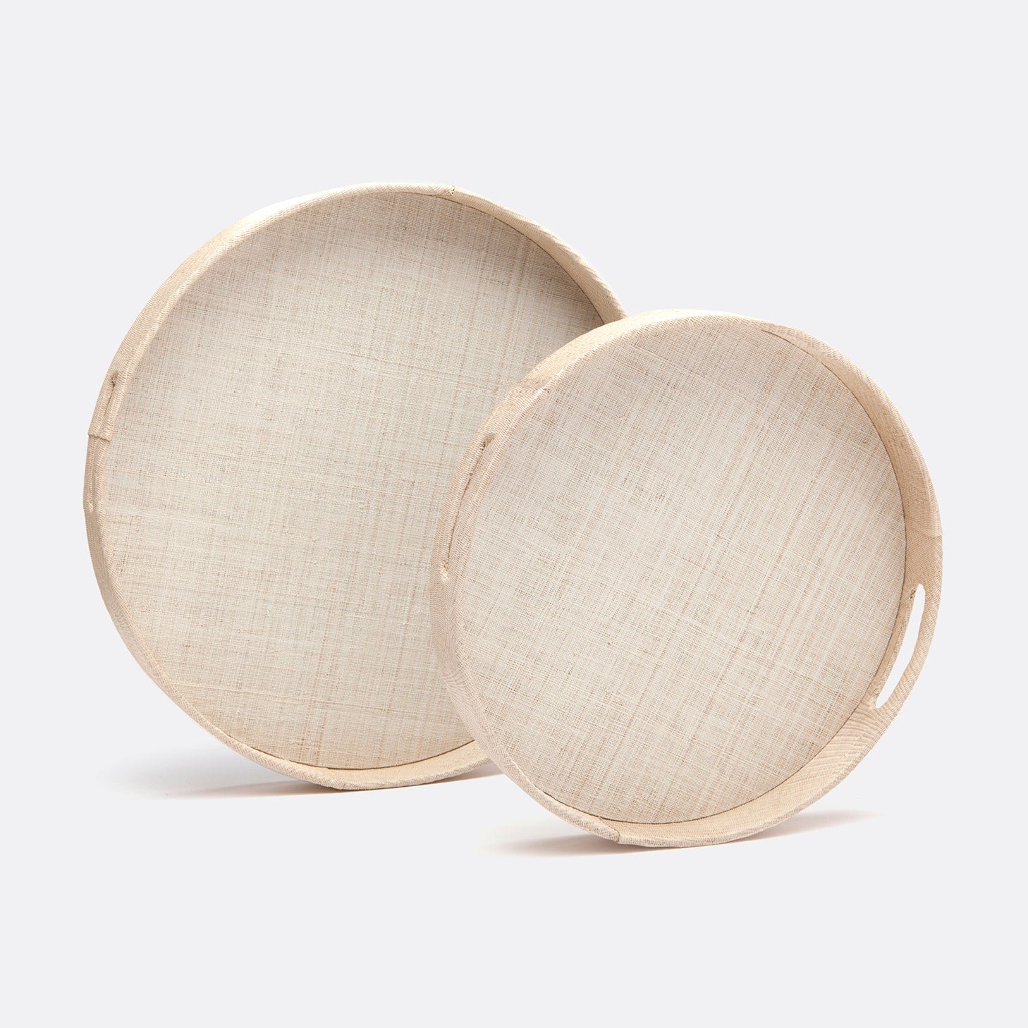 Faye Handwoven Buntal Fiber Tray - Set of 2