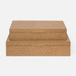 Imani Ostrich Embossed Leather Box - Set of 2