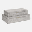 Imani Ostrich Embossed Leather Box - Set of 2
