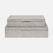 Imani Ostrich Embossed Leather Box - Set of 2
