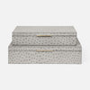 Imani Ostrich Embossed Leather Box - Set of 2