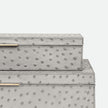 Imani Ostrich Embossed Leather Box - Set of 2