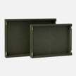 Lenora Leather Tray - Set of 2