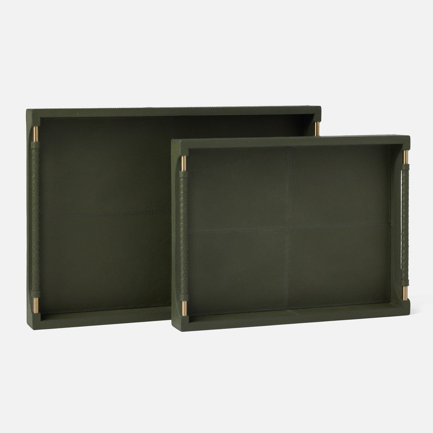Lenora Leather Tray - Set of 2
