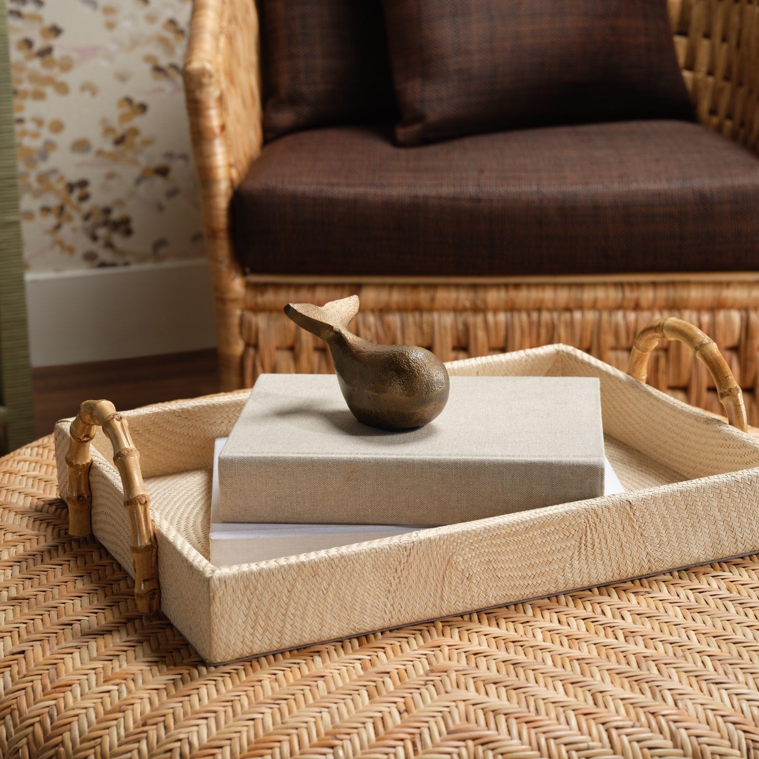 Stassi Bamboo & Buntal Fiber Tray - Set of 2