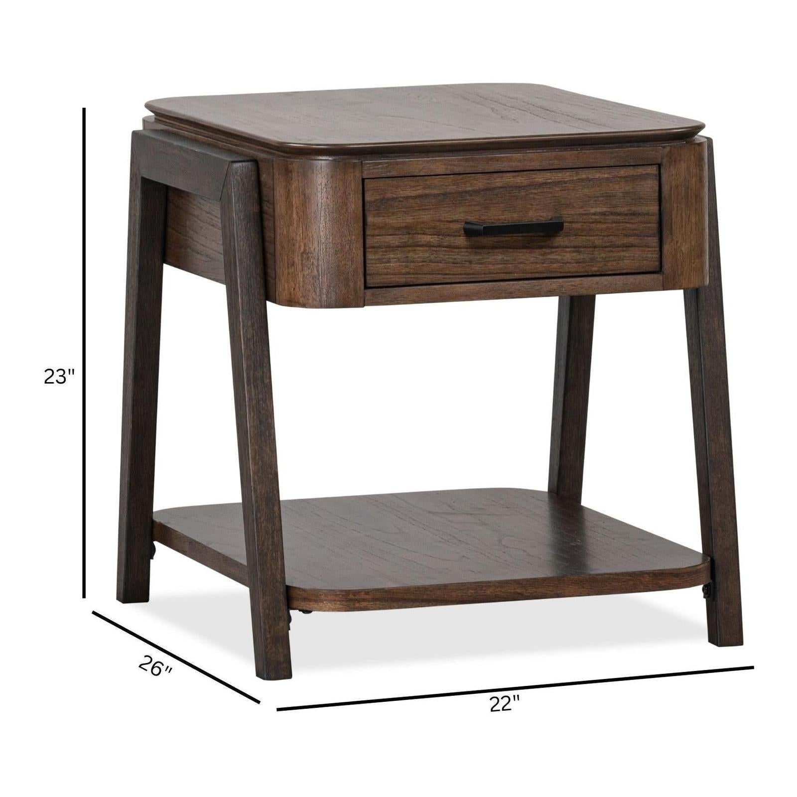 Magnussen Home Hallie Milk Chocolate & Dark Chocolate Rectangular End Table