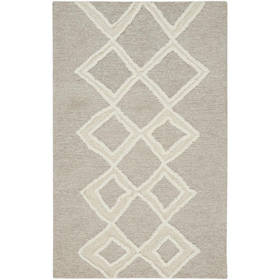 Feizy Anica 8009F Transitional Geometric Rug in Gray/Ivory