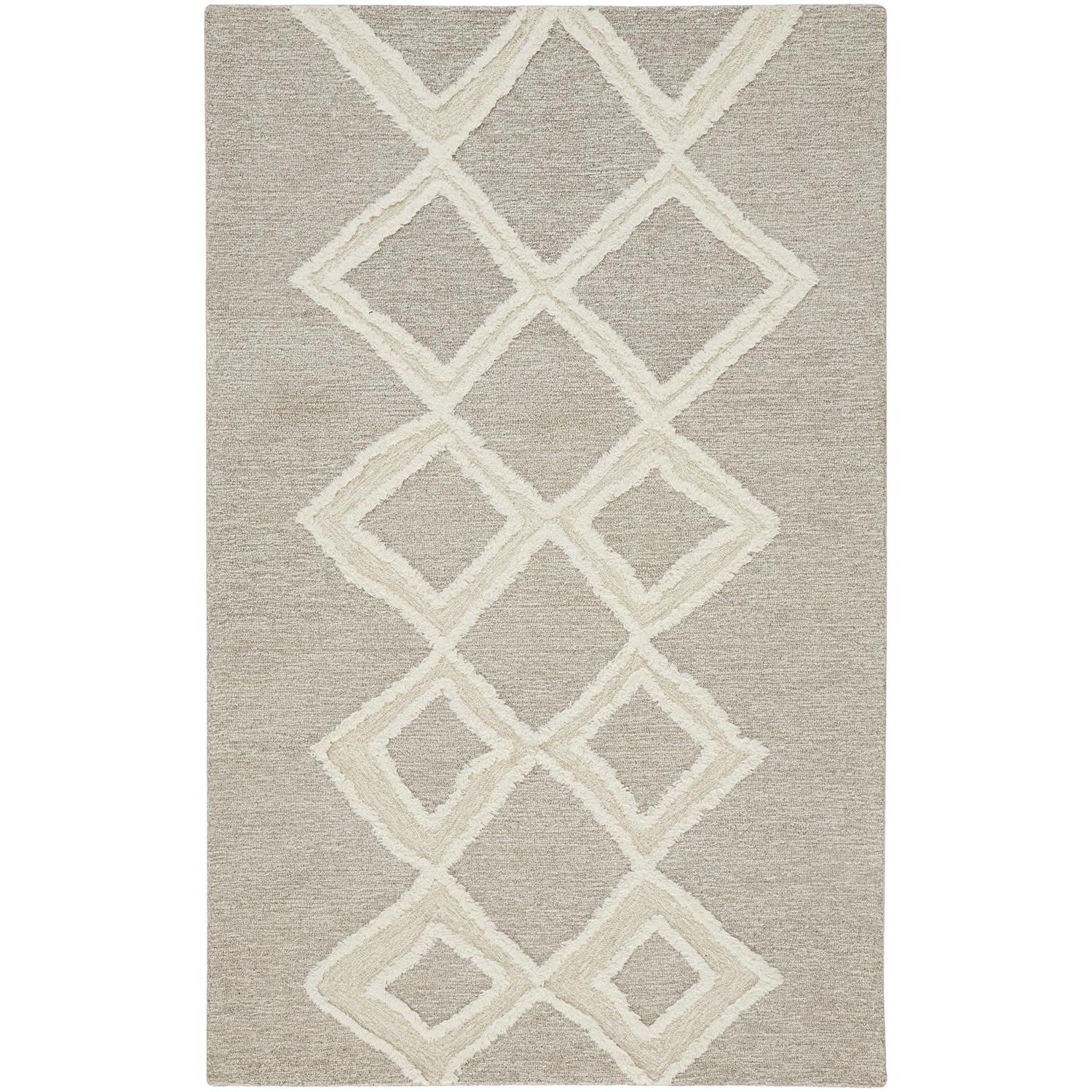 Feizy Anica 8009F Transitional Geometric Rug in Gray/Ivory