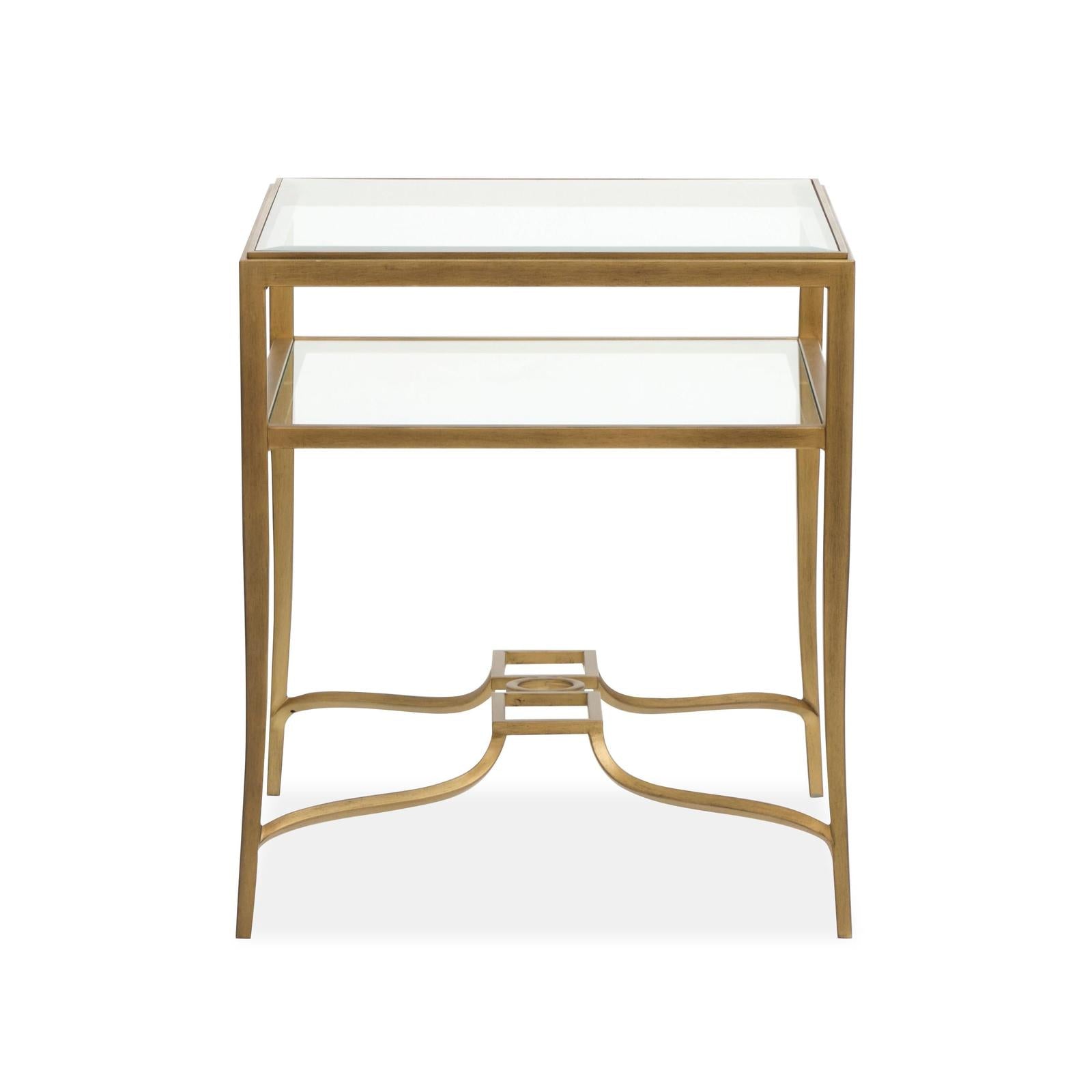 Magnussen Home Lorena Burnished Brass Rectangular End Table