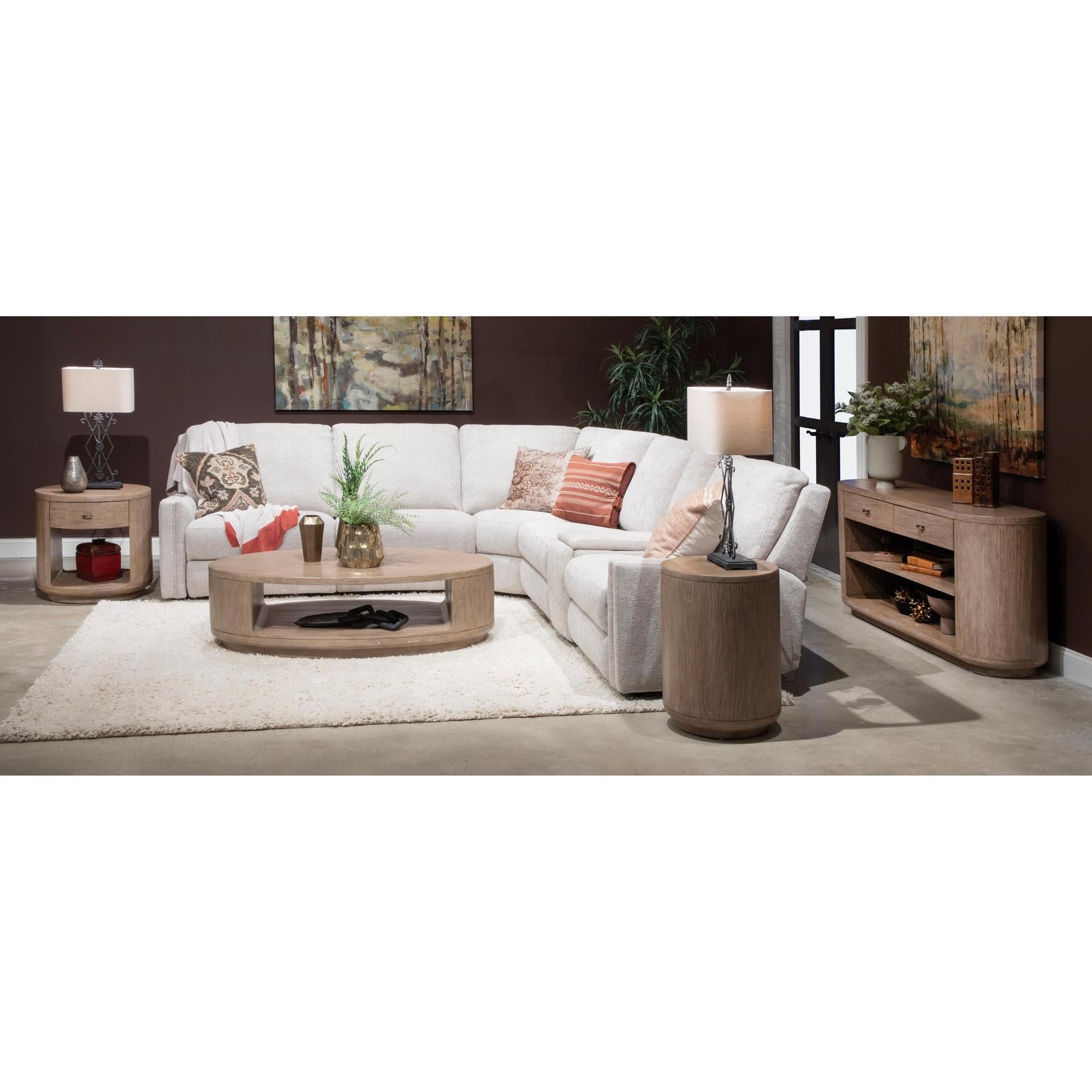Magnussen Home Sanford Chateau Brown Oval Cocktail Table With Casters