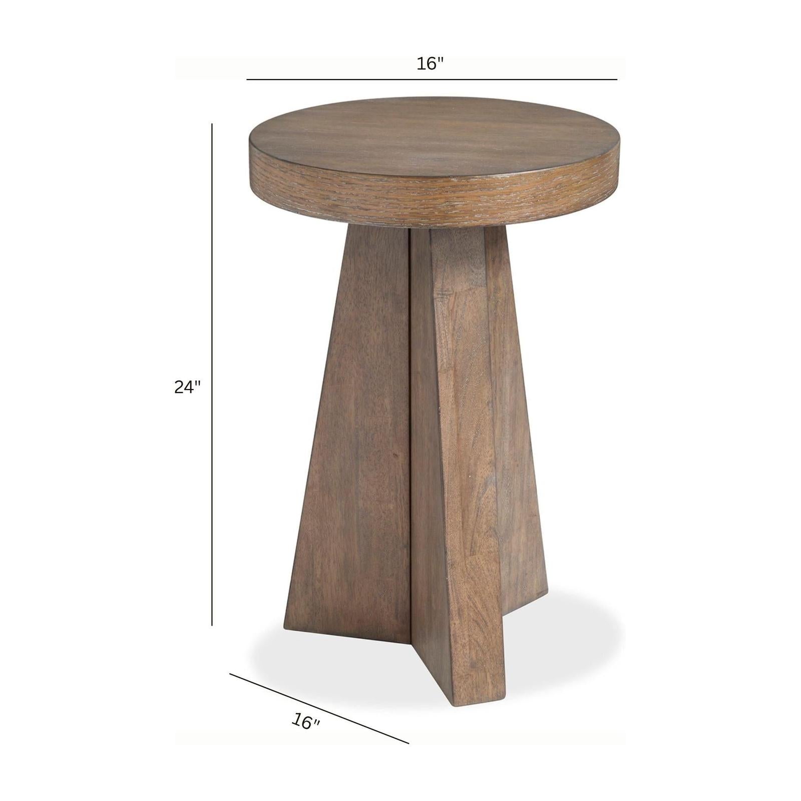 Magnussen Home Lansbury Antique Wheat Round Accent End Table