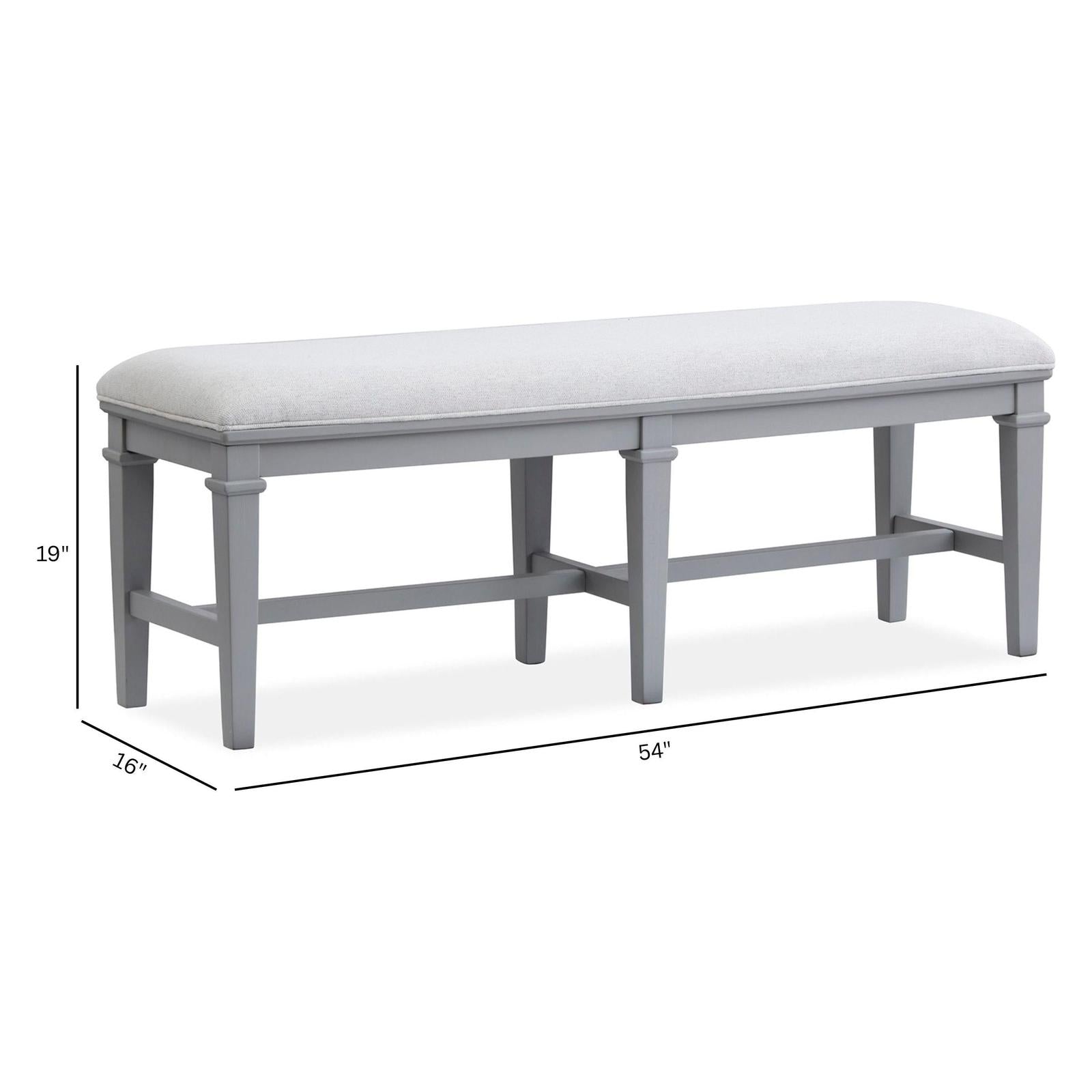 Magnussen Home Charleston Harbor Gray Grey Upholstered Bench