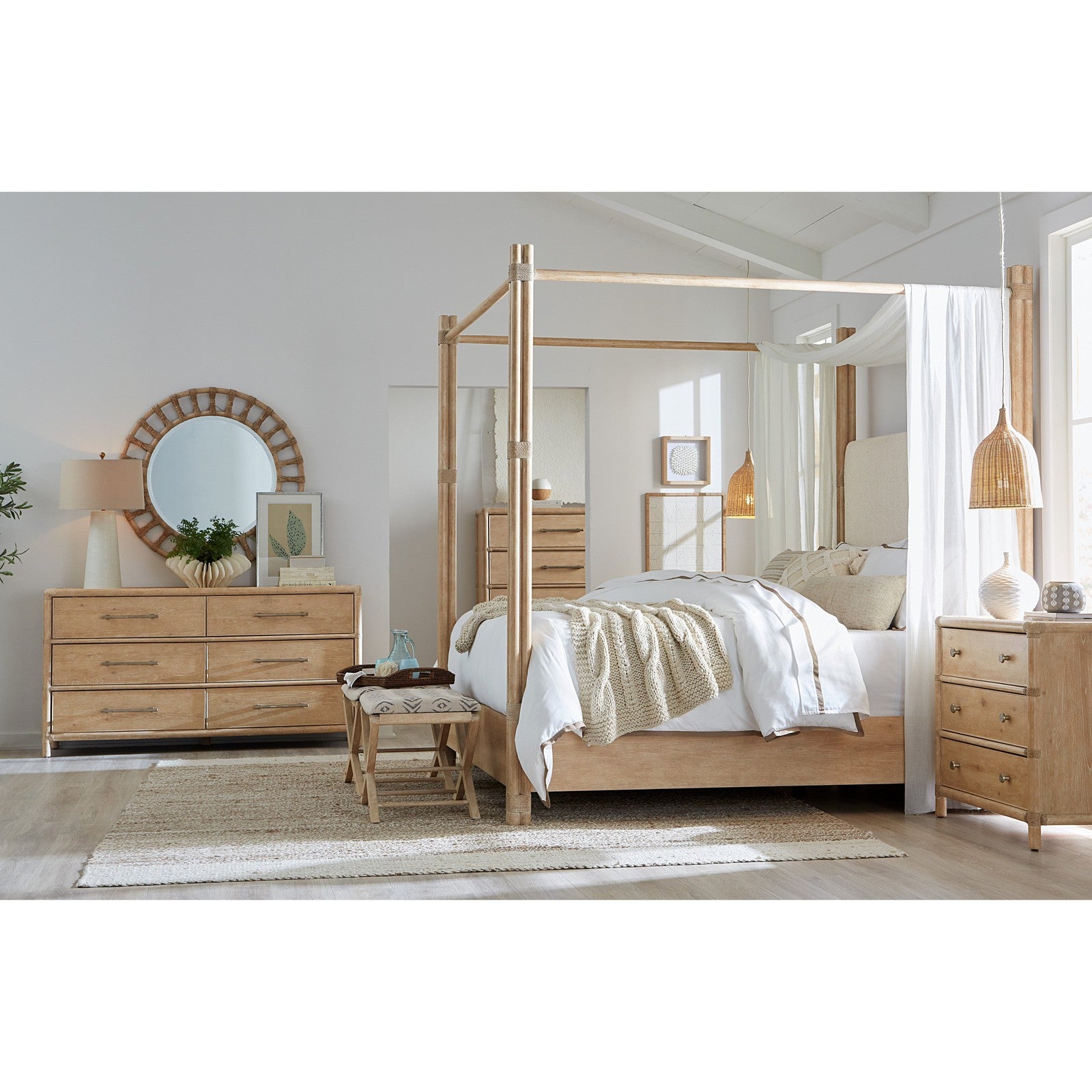 Hooker Furniture Retreat Pole Rattan Nightstand