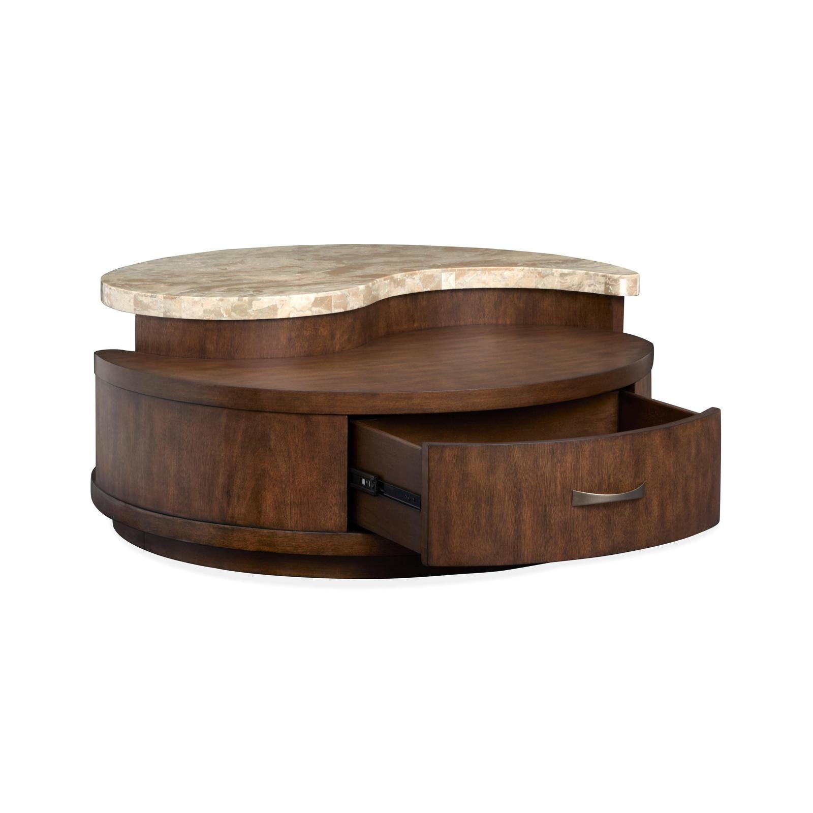 Magnussen Home Mcpherson Burnt Umber Round Cocktail Table With Casters