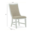 Magnussen Home Heron Cove Chalk White And Dovetail Grey Upholstered Host Chair Set of 2