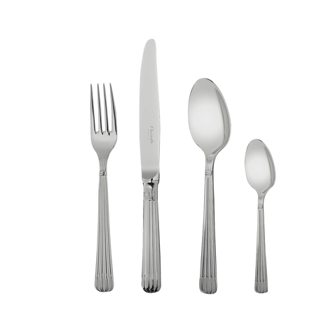Christofle Osiris 24-Piece Stainless Steel Flatware Set with Chest