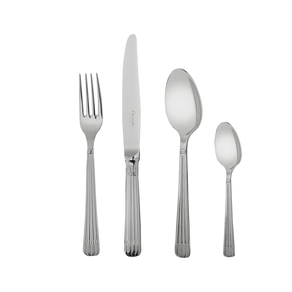 Christofle Osiris 24-Piece Stainless Steel Flatware Set with Chest