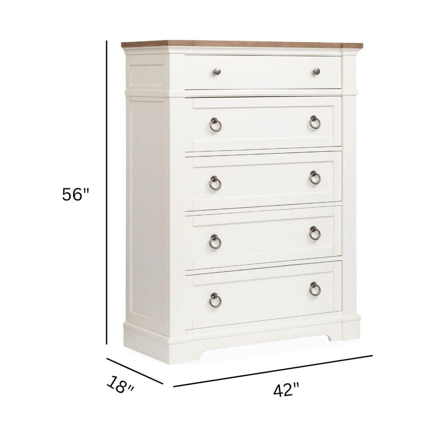 Magnussen Home Kingston Whisper White & Cerused Nutmeg Drawer Chest