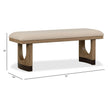 Magnussen Home Tristan Swiss Coffee Upholstered Backless Bench With U-Shaped Legs