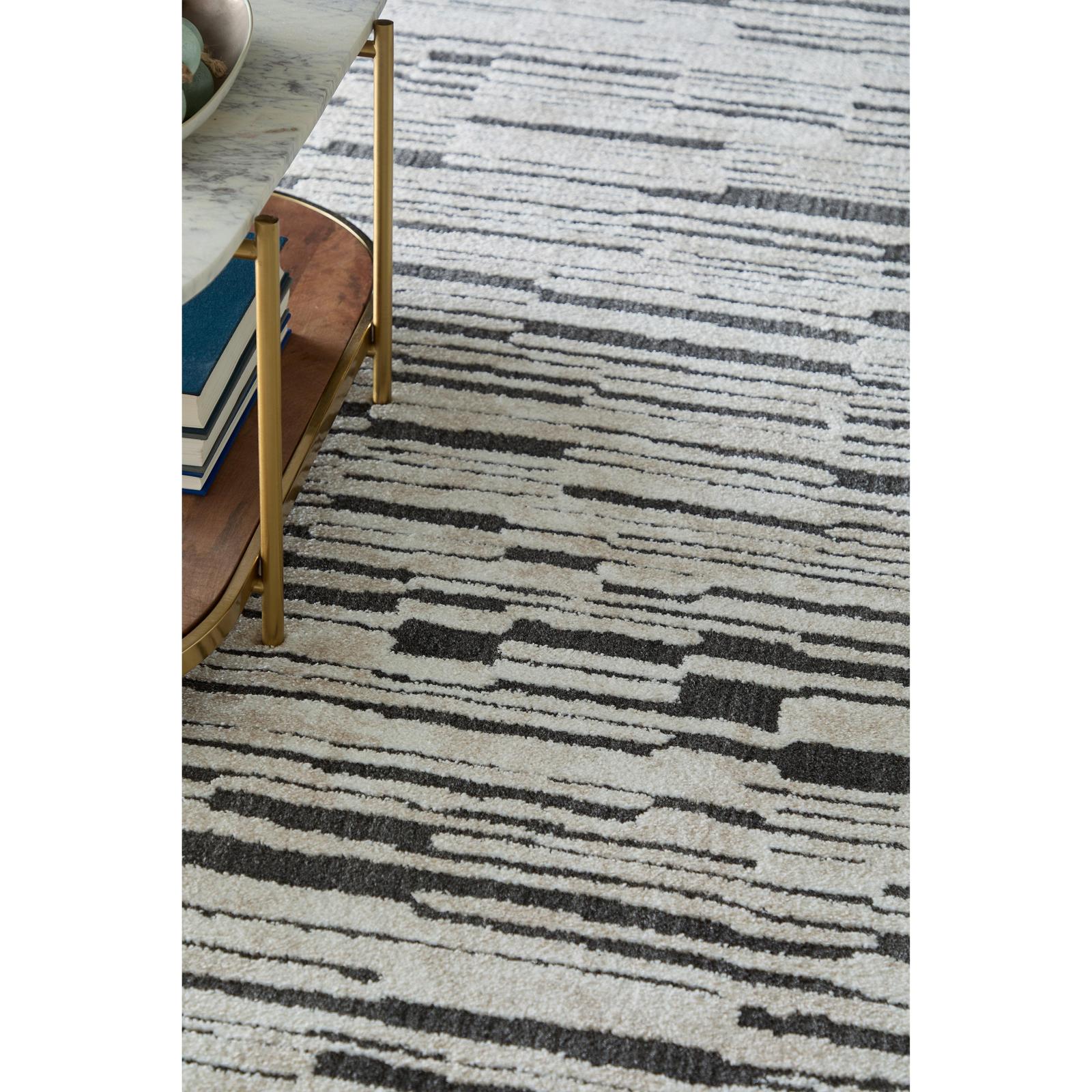 Feizy Gilmore 39UPF Modern Stripes, Ivory/Black, Rug