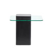 Magnussen Home Donora Clear Glass And Obsidian Square End Table