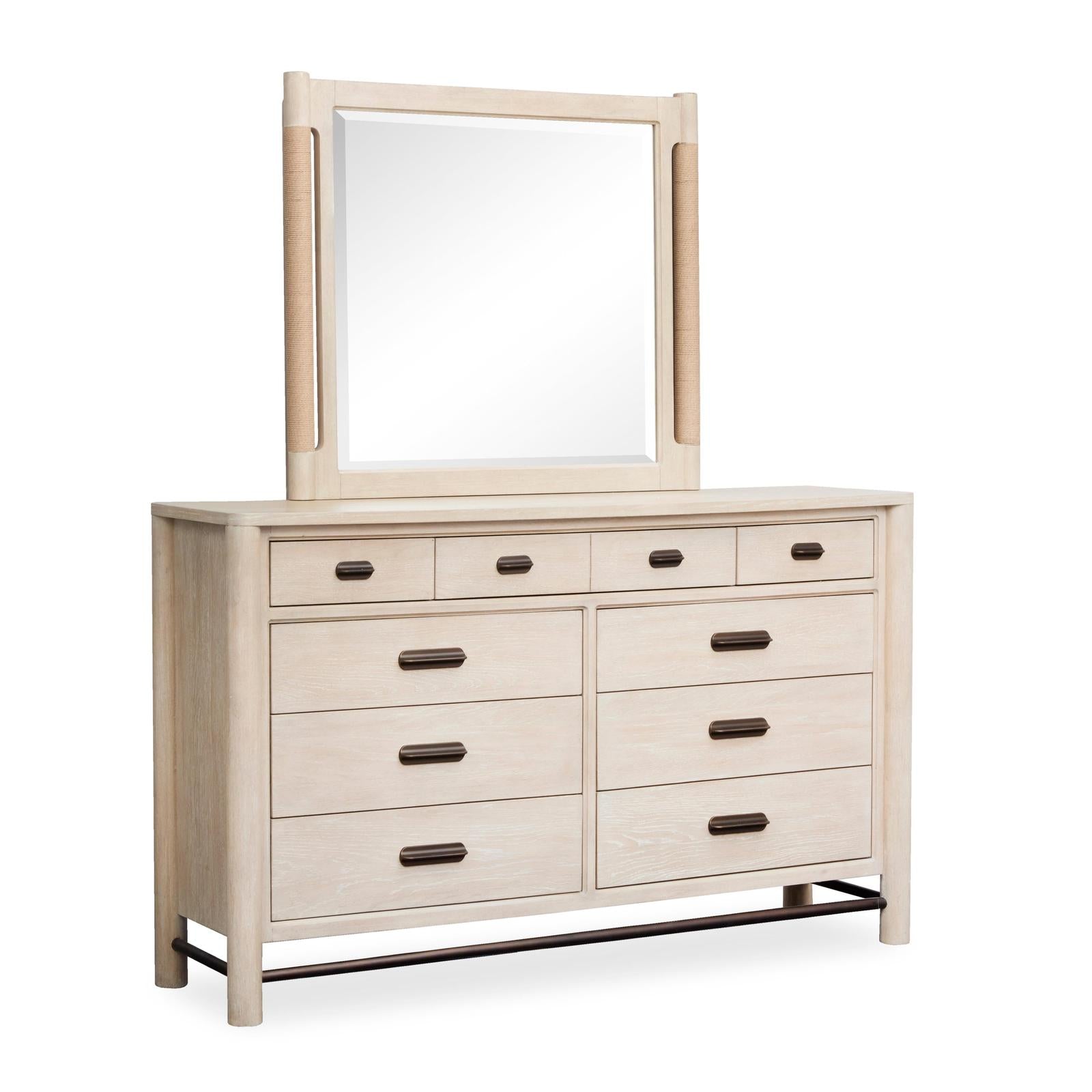 Salt Life Home Sunset Cove Sanibel Brown Drawer Dresser with Landscape Mirror I
