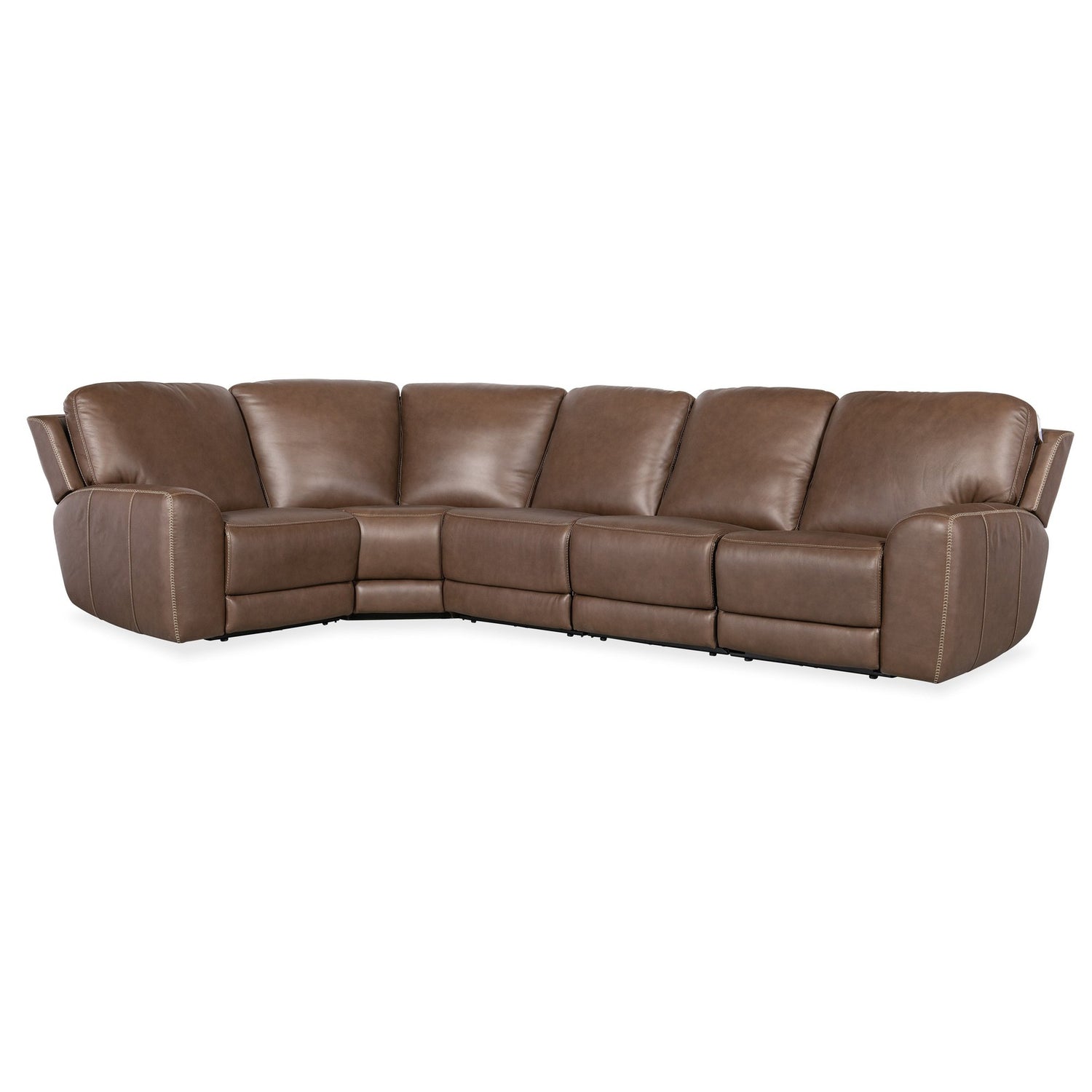Hooker Furniture Torres 5 Piece Sectional - Brown - 2 Recliner