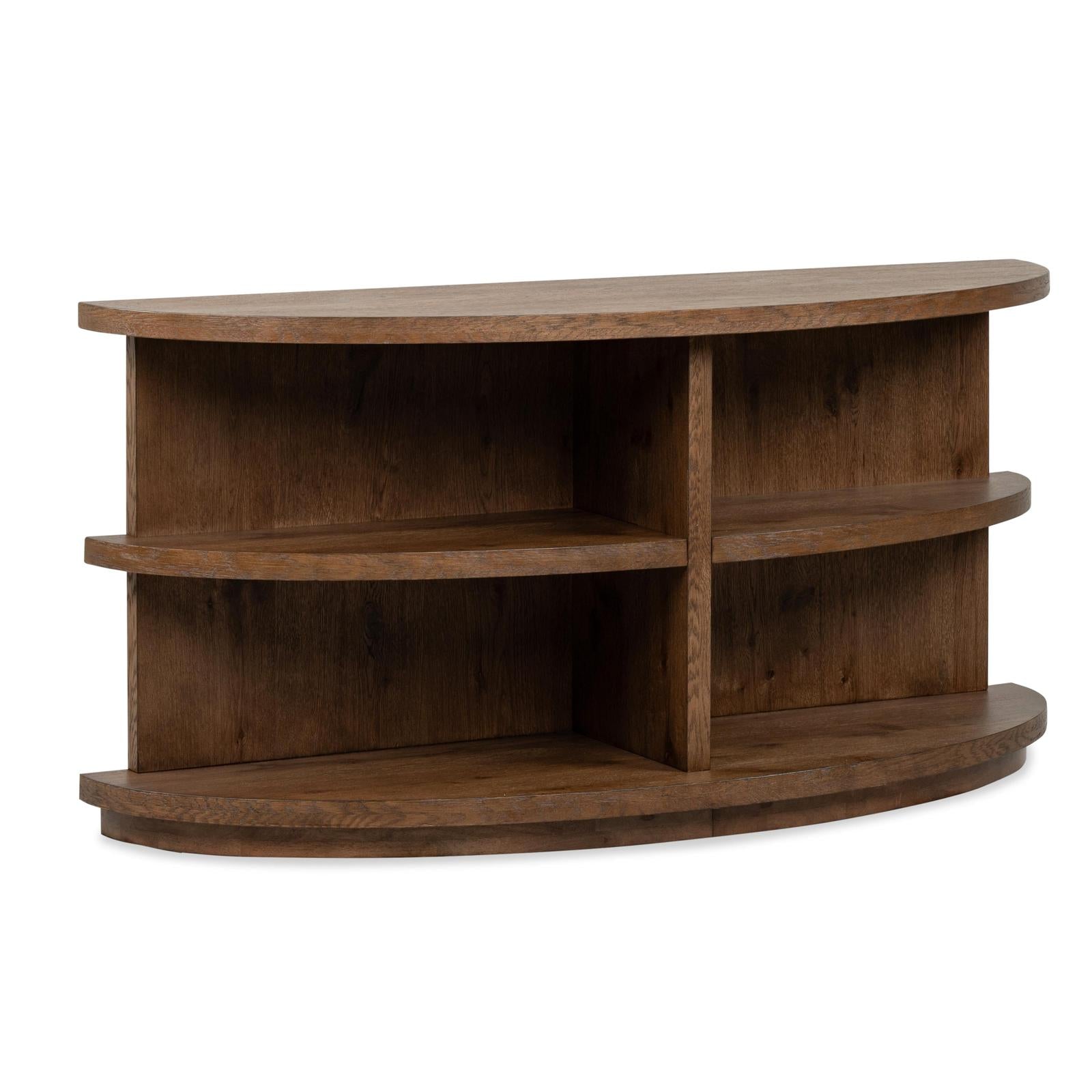 Magnussen Home Oswald Brown Demilune Sofa Table