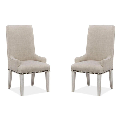 Magnussen Home Bronwyn Alabaster Upholstered Host Chair Set of 2